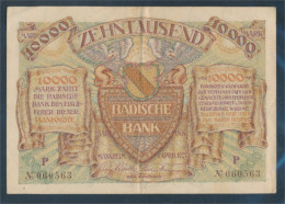 Baden Rosenbg: BAD9b, Länderbanknote Badische Bank Gebraucht (III) 1923 10.000 Mark (10288415 - 10.000 Mark