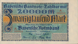 Bayern Rosenbg: BAY7a Länderbanknote Bayern Gebraucht (III) 1923 20.000 Mark (10288496 - 20000 Mark