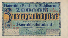 Bayern Rosenbg: BAY7a Länderbanknote Bayern Gebraucht (III) 1923 20.000 Mark (10288502 - 20000 Mark