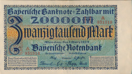 Bayern Rosenbg: BAY7a Länderbanknote Bayern Gebraucht (III) 1923 20.000 Mark (10288503 - 20.000 Mark