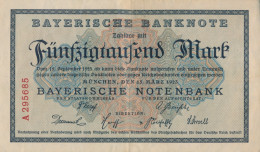 Bayern Rosenbg: BAY8 Länderbanknote Bayern Gebraucht (III) 1923 50.000 Mark (10288492 - 50000 Mark