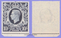GREAT BRITAIN 1939  DARK BLUE  10s. COAT-OF-ARMS DEFINITIVE  U.M. S.G. 478  N.S.C. - Unused Stamps