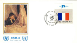 519  Nations Unies, Drapeau De La France: Enveloppe Premier Jour -  UN Flag Series: France, FDC - Enveloppes