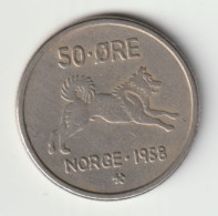 NORGE 1958: 50 Öre, KM 408 - Noorwegen