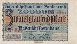 Bavaria Rosenbg: BAY7a Länderbanknote Bavaria Used (III) 1923 20.000 Mark - 20000 Mark
