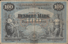 Bavaria Rosenbg: BAY3 Länderbanknote Bavaria Used (III) 1900 100 Mark - 100 Mark