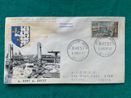 FRANCIA - LE PORT DE BREST  - FDC 1957 - VIAGGIATA - Lettres & Documents