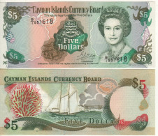 CAYMAN 5 Dollars  P17a  Dated 1996   ( Queen Elizabeth II  - Sail Ship At Back ) - Iles Cayman