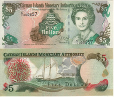 CAYMAN 5 Dollars  P22a  Dated 1998   ( Queen Elizabeth II  - Sail Ship At Back ) - Kaaimaneilanden