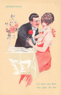Illustrateur Illustration Maurice Pepin Restrictions N° 1033 Un Verre Pour Deux Erotique Femme Sein Nu - Pepin