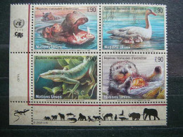 Birds Hippopotamus Reptiles # United Nations UN Geneva 2000 MNH # - Oblitérés