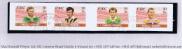 Ireland Football 2001 GAA Hall Of Fame Self-adhesive 30p/38c Se-tenant Strip Of 4 Fine Used Cds - Gebruikt