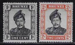 BRUNEI 1964  SULTAN OMAR ALI SAIFUDDIN SCOTT#101-102 MNH - Brunei (...-1984)
