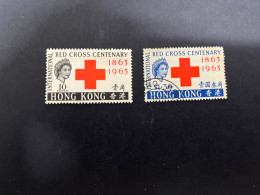 (stamp 8-12-2023) Hong Kong (2 Used Stamps) Red Cross - Oblitérés