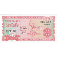 Burundi, 20 Francs, 1988, 1988-05-01, KM:27b, NEUF - Burundi