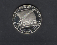 Baisse De Prix USA - Pièce 1 Dollar Argent BE  Constitution 1987S FDC KM.220 - Commemoratives