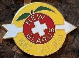 CLUB DE TIR A L'ARC - NEW GLARUS - 1987 / TELL 50TH - GLARIS - SUISSE - POMME - APPEL - APFEL - MELA - EGF -   (33) - Bogenschiessen