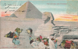 EGYPTE - Le Sphinx Et Les Pyramides  - Colorisé - Carte Postale Ancienne - Pyramids