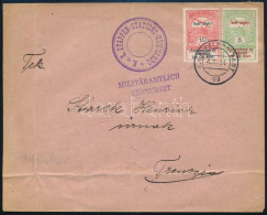 1914 Tábori Posta Levél 2 Db Hadisegély Bélyeggel / Field Post Cover "K.u.k. ETAPPEN-STATIONS-KOMMANDO" + "FP 93" - Autres & Non Classés