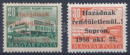 ** 1956 Sopron 20f és 30f Apró Lemezhibákkal A Felülnyomásban. Signed: Leitold - Autres & Non Classés