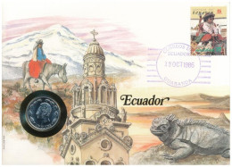 Ecuador 1985. 1S Felbélyegzett Borítékban, Bélyegzéssel, Német Nyelvű Leírással T:UNC  Ecuador 1985. 1 Sucre In Envelope - Zonder Classificatie