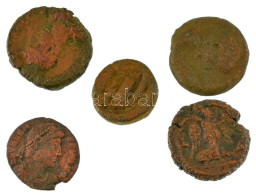 Római Birodalom / Egyiptom ~I-II. Század 4db-os Bronz érmetétel + 1db Sisciai Valens Follis T:VF,F Roman Empire / Egypt  - Non Classés