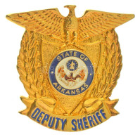 DN "Arkansas Deputy Sheriff" Aranyozott Fém Jelvény Német Nyelvű Tanúsítvánnyal T:UNC - Zonder Classificatie