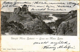 T2/T3 1902 Lippa, Lipova; Solymosi Vár, Máriaradna. Gregor Fischer Kiadása / Cetatea Soimos / Castle Ruins, Radna (kis S - Zonder Classificatie