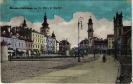 ** T3 Besztercebánya, Banská Bystrica; IV. Béla Király Tér, Ivánszky Elek üzlete. Karniol Kiadása / Square, Shops (EB) - Zonder Classificatie