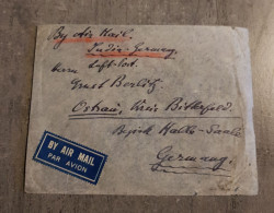 INDIA AIRMAIL PAR AVION COVER CIRCULED SEND TO GERMANY - Luchtpost