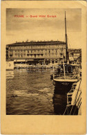 T2/T3 1910 Fiume, Rijeka; Grand Hotel Europa, Dampfer VELEBIT (later K.u.k. Kriegsmarine) (EK) - Non Classés