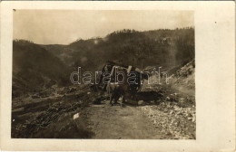 * T2 Első Világháborús Osztrák-magyar Felborult és Szétlőtt Teherautó / WWI K.u.k. Destroyed Military Truck. Gust Fotogr - Non Classés