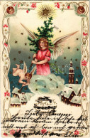 T2/T3 1904 Boldog Karácsonyi ünnepeket! Dombornyomott / Christmas Greeting, Embossed Art Nouveau Litho (EK) - Sin Clasificación