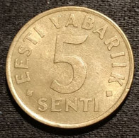 ESTONIE - EESTI - 5 SENTI 1992 - KM 21 - Estonie