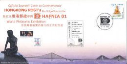 Hong Kong Souvenir Cover World Philatelic Exhibition Hafnia 2001 Denmark - Covers & Documents