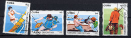 CUBA 1990, Yvert 3040/3, Tourisme Sportif, Pêche, Chasse, Planche à Voile, 4 Valeurs, Oblitérés / Used. R267 - Gebruikt