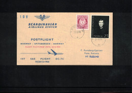 Norway 1966 SAS First Flight DC-7C Norway - Spitzbergen - Norway Interesting Letter - Brieven En Documenten