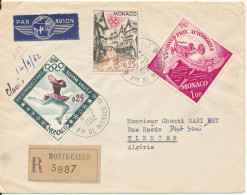 Monaco Registered Cover Sent To Algeria 11-9-1962 Very Good Franked - Brieven En Documenten