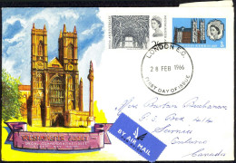 Great Britain Sc# 452-453 (London) FDC (a) 1966 2.28 Westminster Abbey 900th - 1952-1971 Dezimalausgaben (Vorläufer)