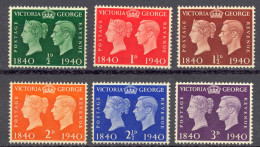 Great Britain Sc# 252-257 MNH 1940 Victoria & George VI - Unused Stamps