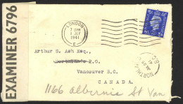 Great Britain Sc# 239 On Cover (CENSORED) 1941 7.1 King Edward VIII - Lettres & Documents