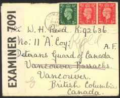 Great Britain Sc# 235 236X2 On Cover (CENSORED) 1941 5.21 King Edward VIII - Lettres & Documents