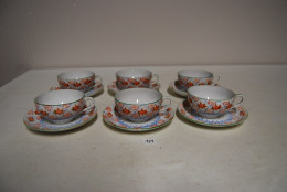 C173 Service à Café - Très Fine Porcelaine - 12 Pcs - Rare Vintage - Tasses