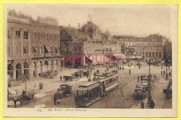 CPA NICE TRAM Place MASSENA Fiacre Taxi - Transport (road) - Car, Bus, Tramway