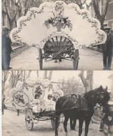 2 CARTES-PHOTO 84 MONTEUX CAVALCADE CORSO  ATTELAGE ENFANTS EVENTAIL - Monteux