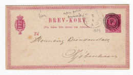 Brev-Kort 1879 Odense Knutzen Postal Stationery Denmark Danmark Danemark - Postwaardestukken