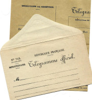 Enveloppe " Telegramme  Officiel "  Et Un Telegramme (neuf) - Telegraph And Telephone