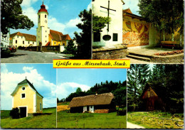 47286 - Steiermark - Miesenbach , Pfarrkirche , Kriegerdenkmal , Brunnkapelle , Jagdhütte - Gelaufen  - Birkfeld