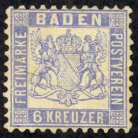 Germany Baden Sc# 22 MH (b) 1865 6kr Coat Of Arms - Neufs