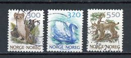 NORVEGE : FAUNE - Yvert N°969+997+1016 Obli. - Oblitérés